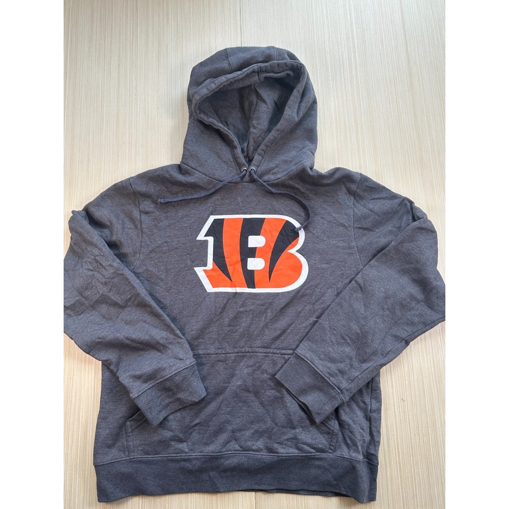 NFL Team Apparel Cincinnati Bengals Football Team Hoodie Men's Medium Gray‎ Logo